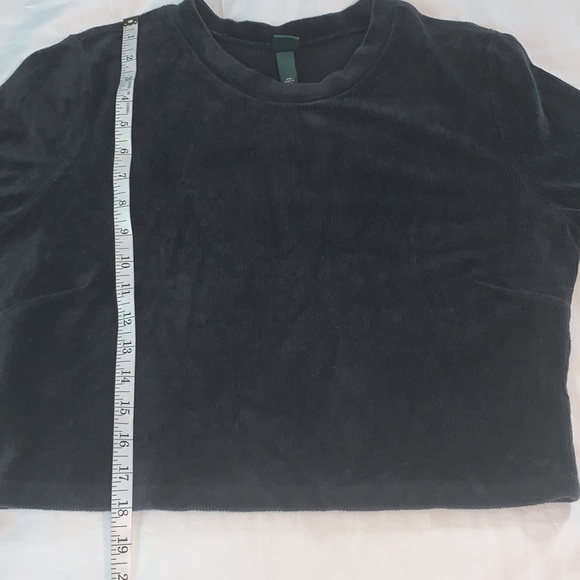 Wild Fable Velour Ribbed Crop Long Sleeve Top XXL - Picture 5 of 6